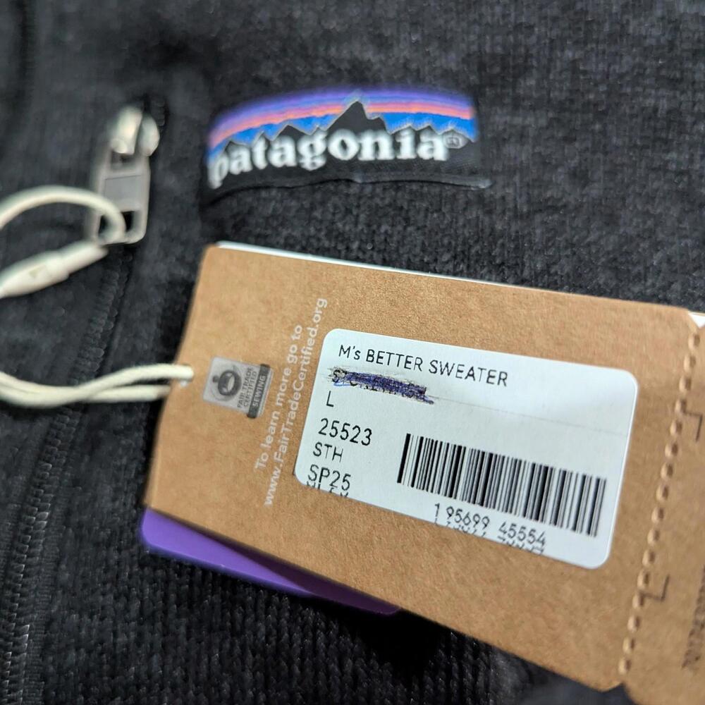 Patagonia Better Sweater 1/4 Zip Fleece Men's Medium (Tag L) Black NWT - Picture 5 of 10
